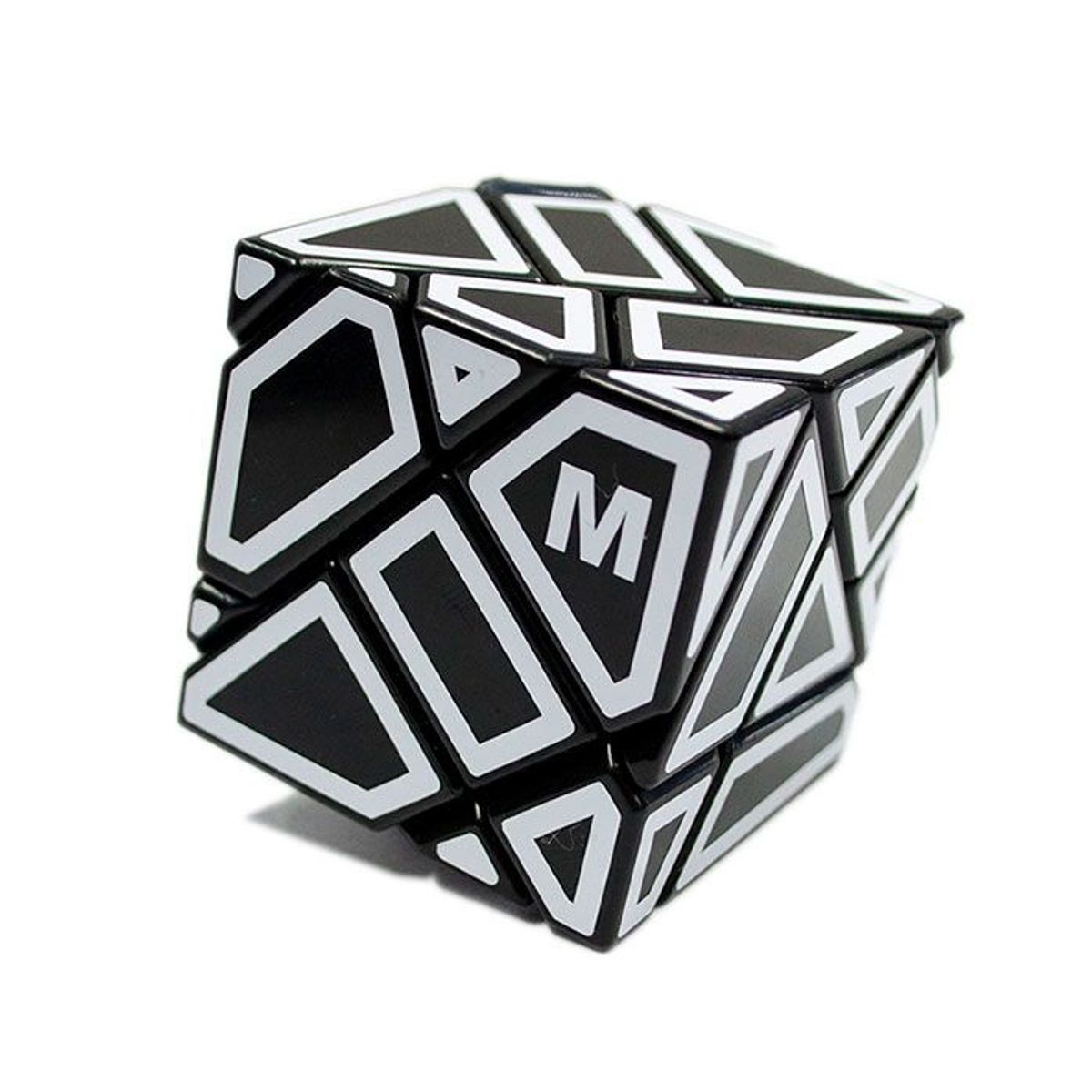 GENERICO - cubo 3x3 Ghost Fondo Negro Con Stickers Blancos NINJA