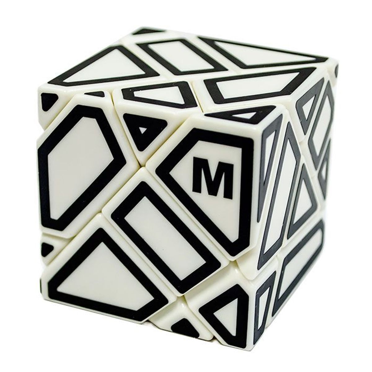 GENERICO - cubo 3x3 Ghost Fondo Blanco Con Stickers Negros NINJA
