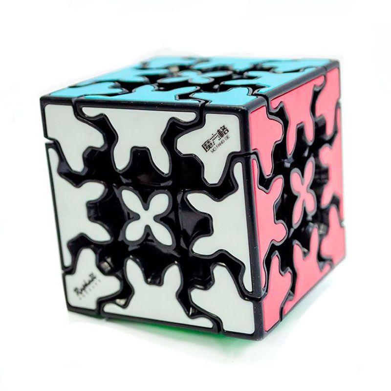 QIYI - cubo engranaje Gear 3x3 Stickerless Con Borde Negro QIYI