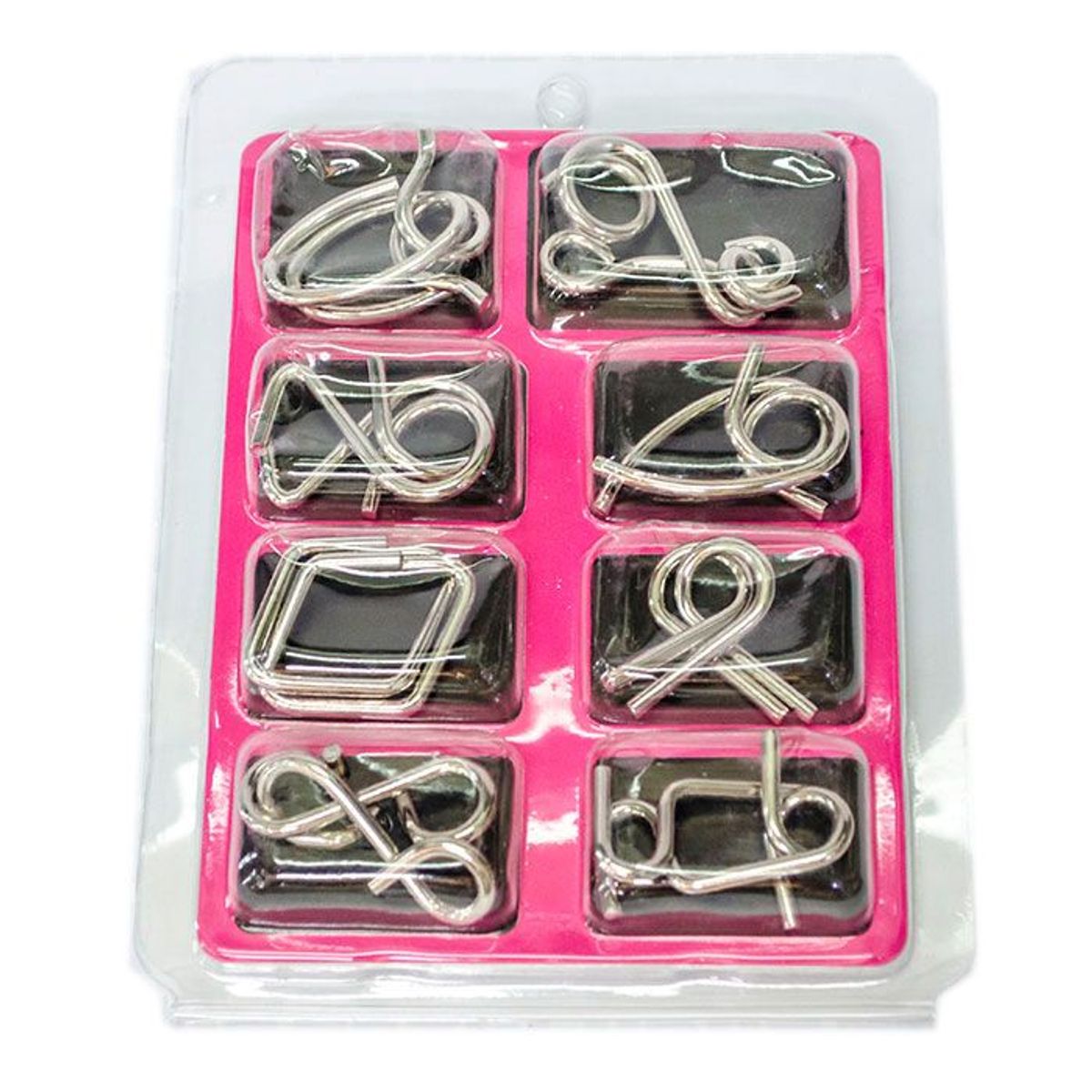 GENERICO - Puzzle De Alambres Estilo D - Rosado METAL PUZZLE