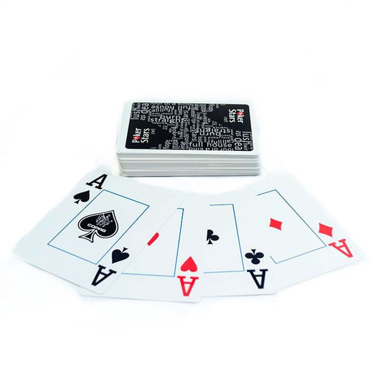 GENERICO - Naipes de Plastico POKER STARS Negro GENERICO