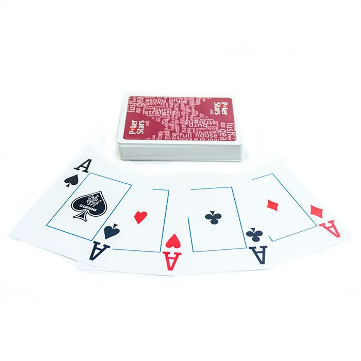 GENERICO - Naipes de Plastico POKER STARS Rojo GENERICO