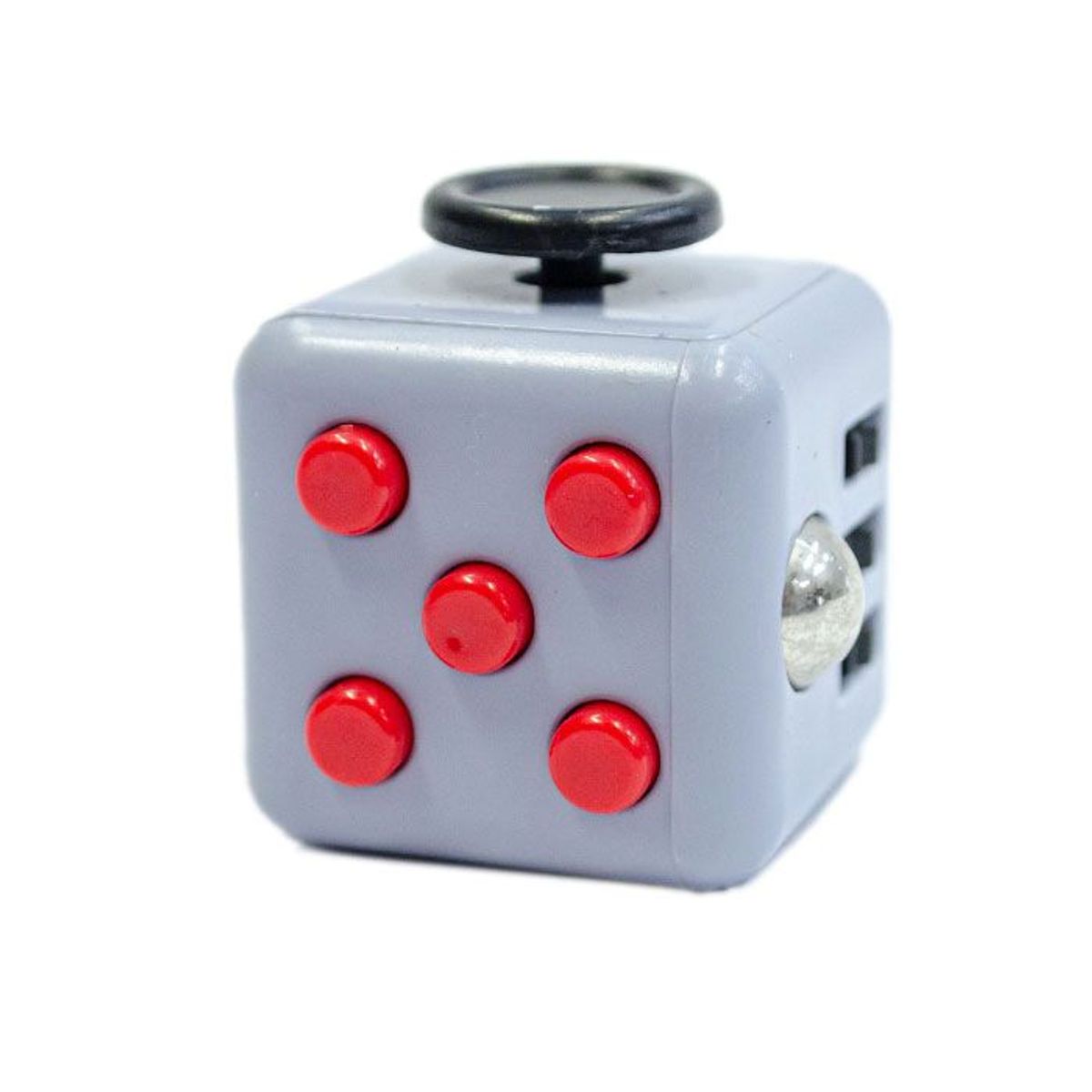 GENERICO - Cubo Relajante Antiestres Gris Con Botones Rojo FIDGET CUBE