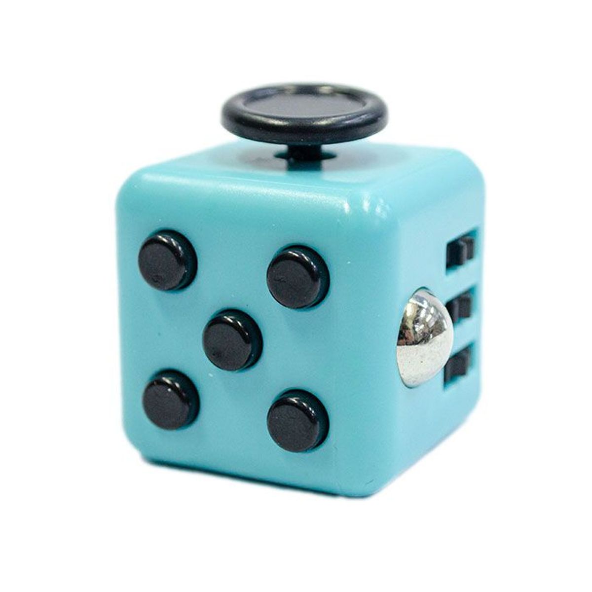 GENERICO - Cubo Relajante Turquesa Con Botones Negro FIDGET CUBE