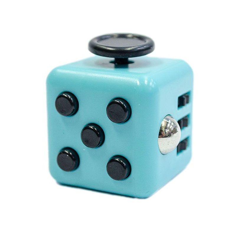 GENERICO - Cubo Relajante Turquesa Con Botones Negro FIDGET CUBE