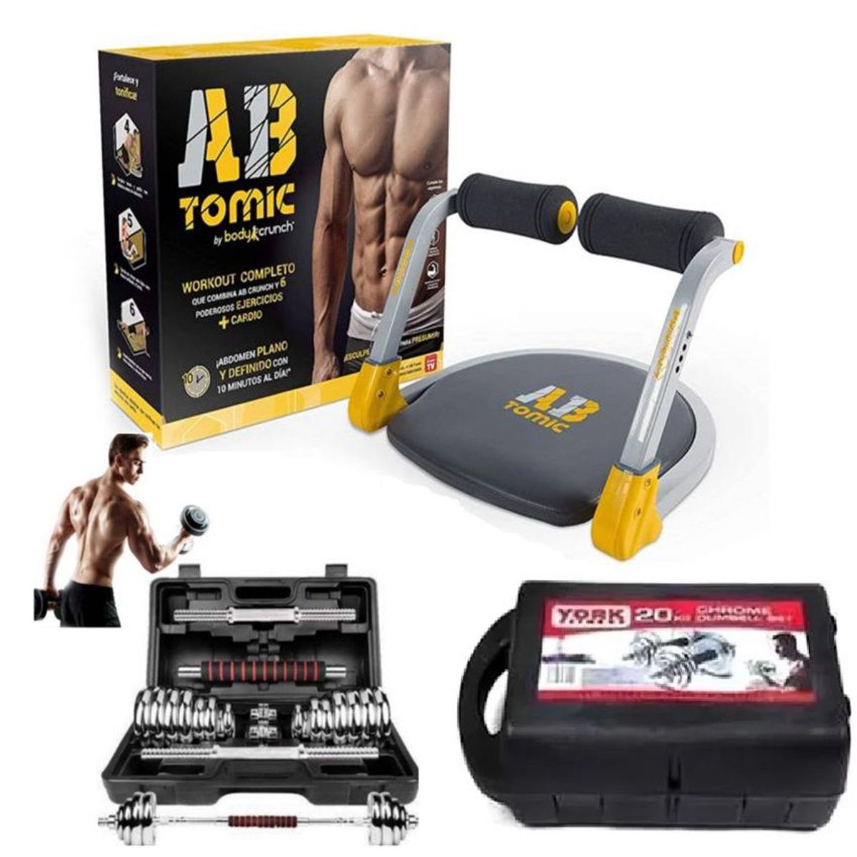 GENERICO - Banca Full Abdominales 6 En 1 AB Tomic+ Maleta de 20kg