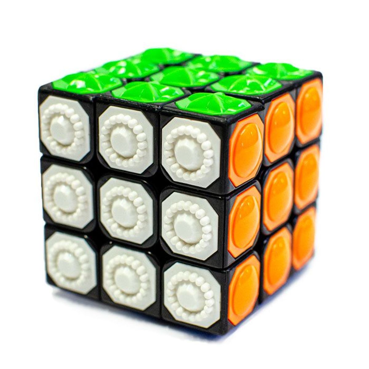 YJ - cubo 3x3 de texturas BLIND Stickerless Con Borde Negro YJ