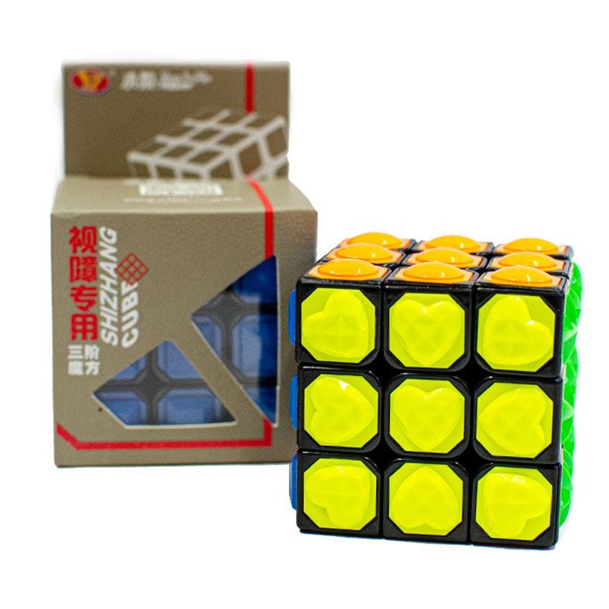 YJ - cubo 3x3 de texturas BLIND Stickerless Con Borde Negro YJ