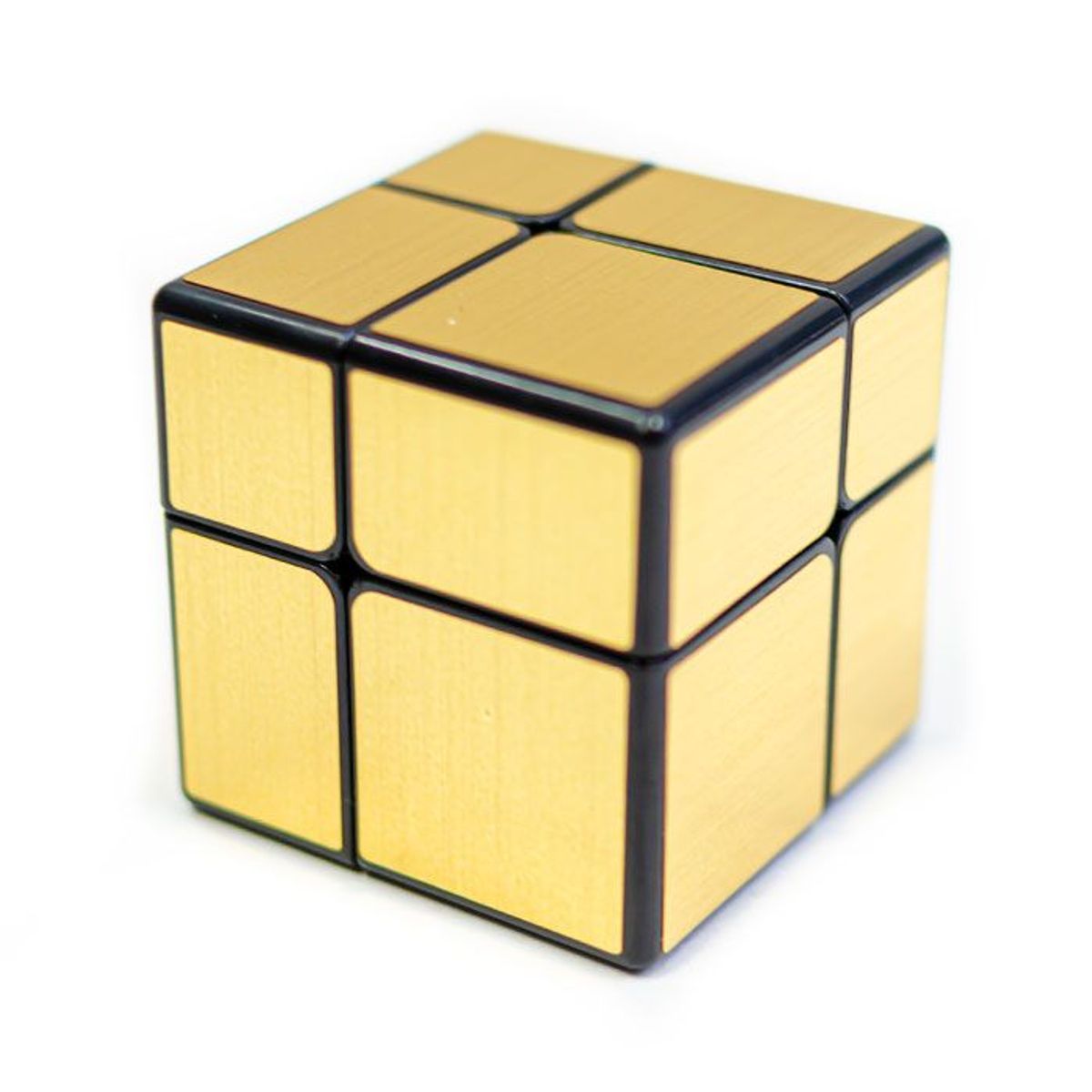 QIYI - cubo Mirror 2x2 Fondo Negro Con Stickers Dorados QIYI