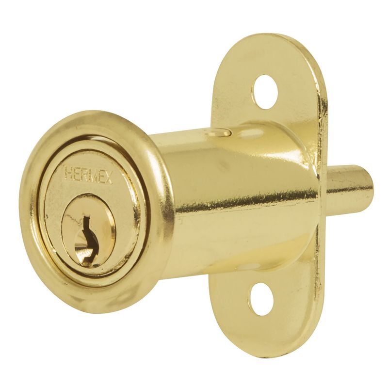 HERMEX - Chapa cerradura para mueble modelo 20 laton Hermex