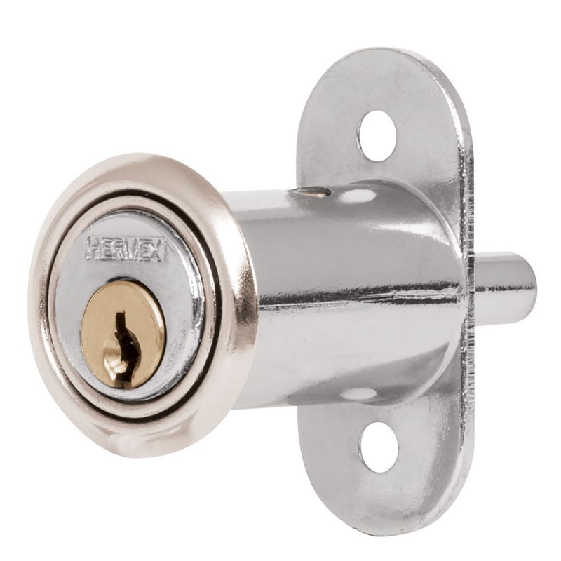 HERMEX - Chapa cerradura para mueble modelo 20 cromo Hermex