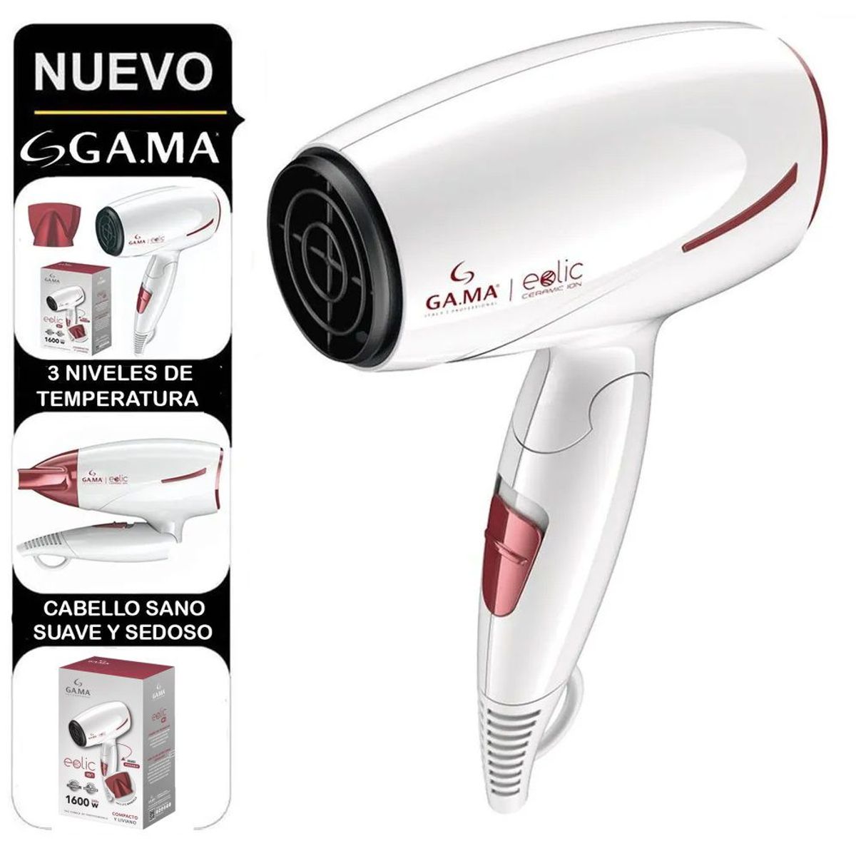 GAMA - Secadora de Cabello eolic travel 1600w