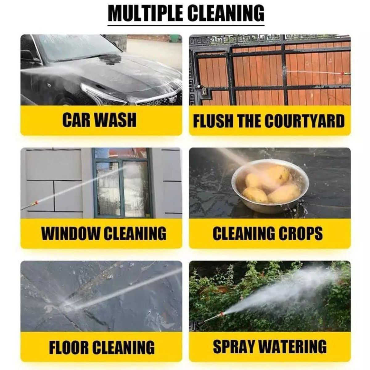 GENERICO - HIDROLAVADORA PORTATIL DE ALTA PRESION PARA  AUTO 48 V