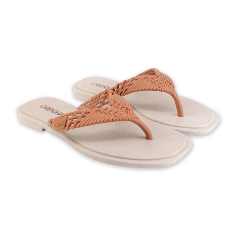 GRENDHA - SANDALIA GRENDHA CREMA CON MARRON