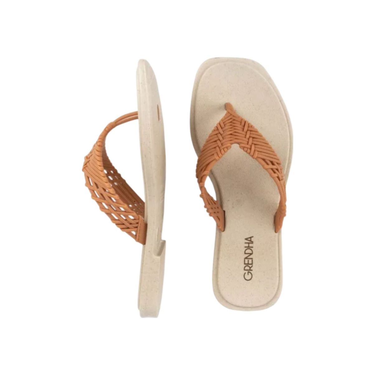 GRENDHA - SANDALIA GRENDHA CREMA CON MARRON