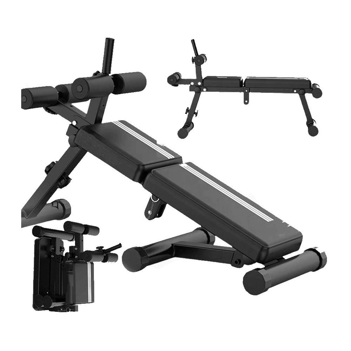 REAL FITNESS PERU - Banca Abdominal Plegable Negro Real Fitness Perú