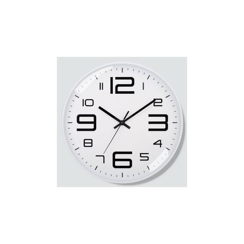 GENERICO - Reloj De Pared Moderno Decorativo Modelo  Blanco Con Negros 30cm