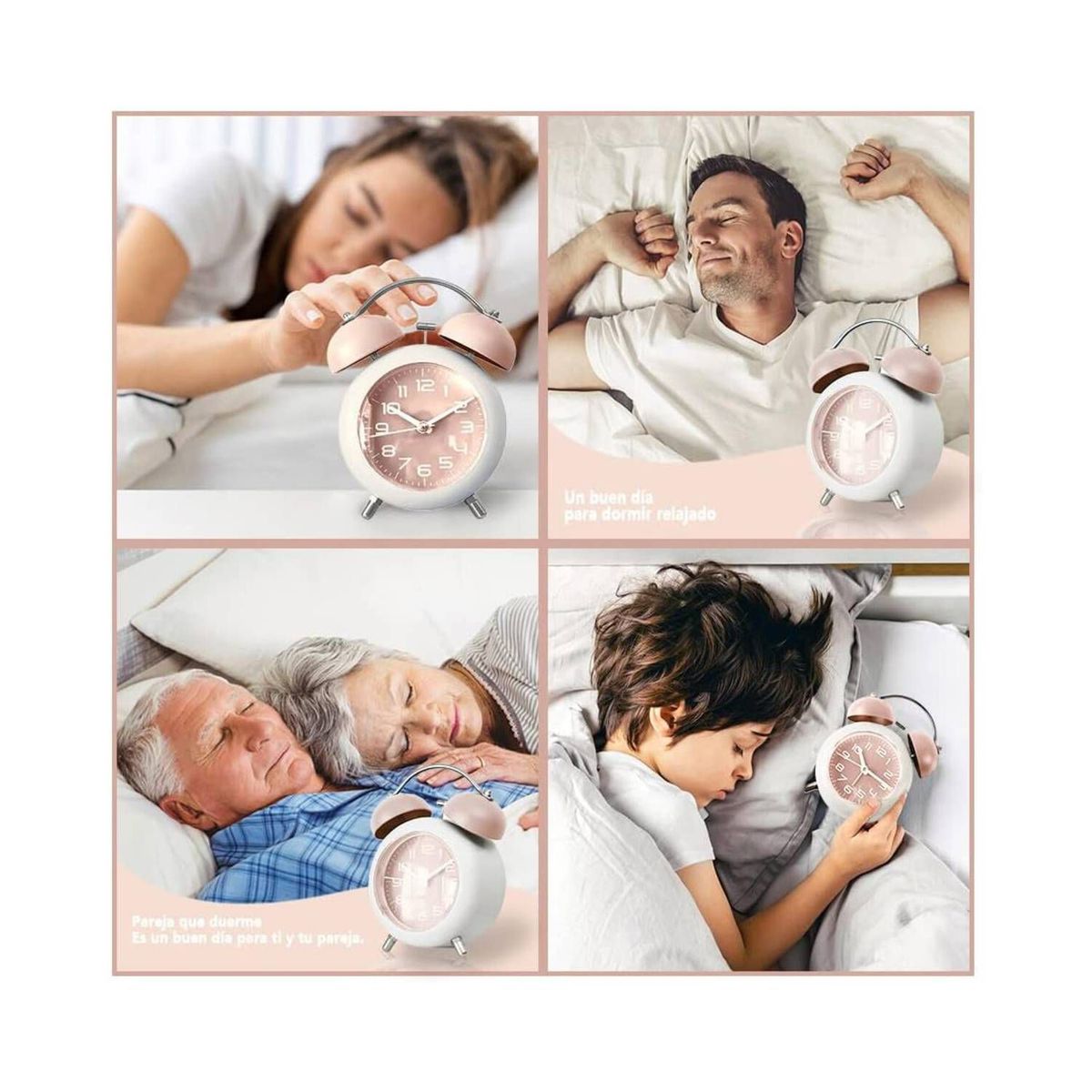 GENERICO - Reloj Despertador  Modelo Campana Silencioso
