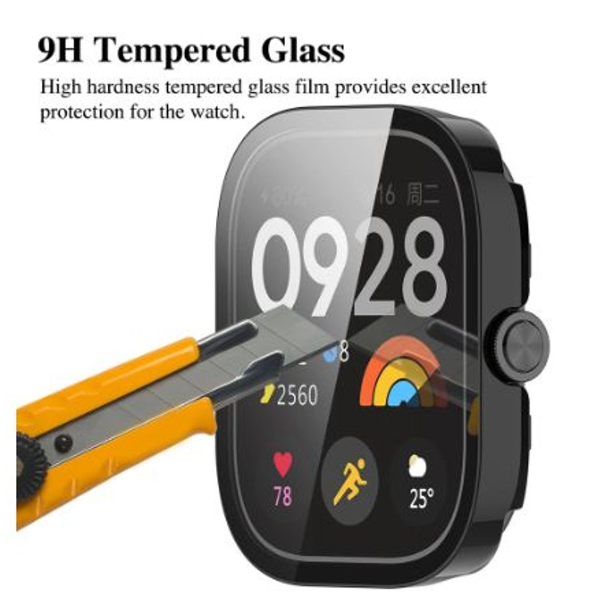 GENERICO - Bumper con Vidrio incorporado para Redmi Watch 4 - Beige
