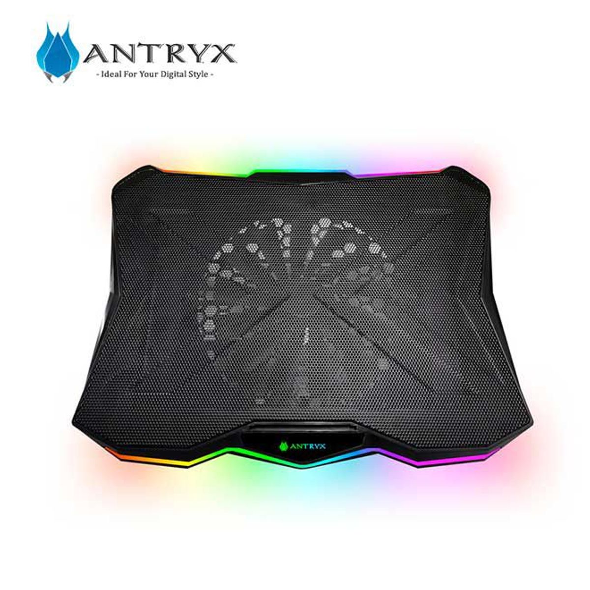 ANTRYX - COOLER PARA LAPTOP GAMER ANTRYX AIR-X500K PARA HASTA 17 PULGADAS  RGB