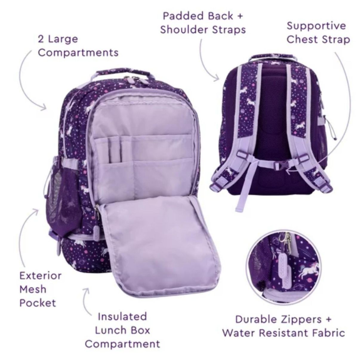 BENTGO - Mochila Bentgo Kids 2 en 1 - Unicornio