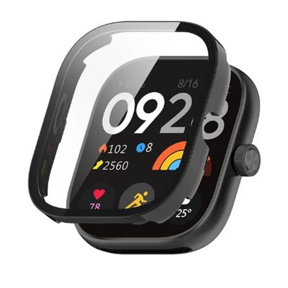 GENERICO - Bumper con Vidrio incorporado para Redmi Watch 4 - Negro