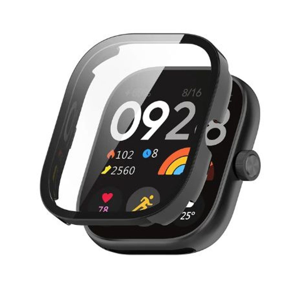 GENERICO - Bumper con Vidrio incorporado para Redmi Watch 4 - Negro