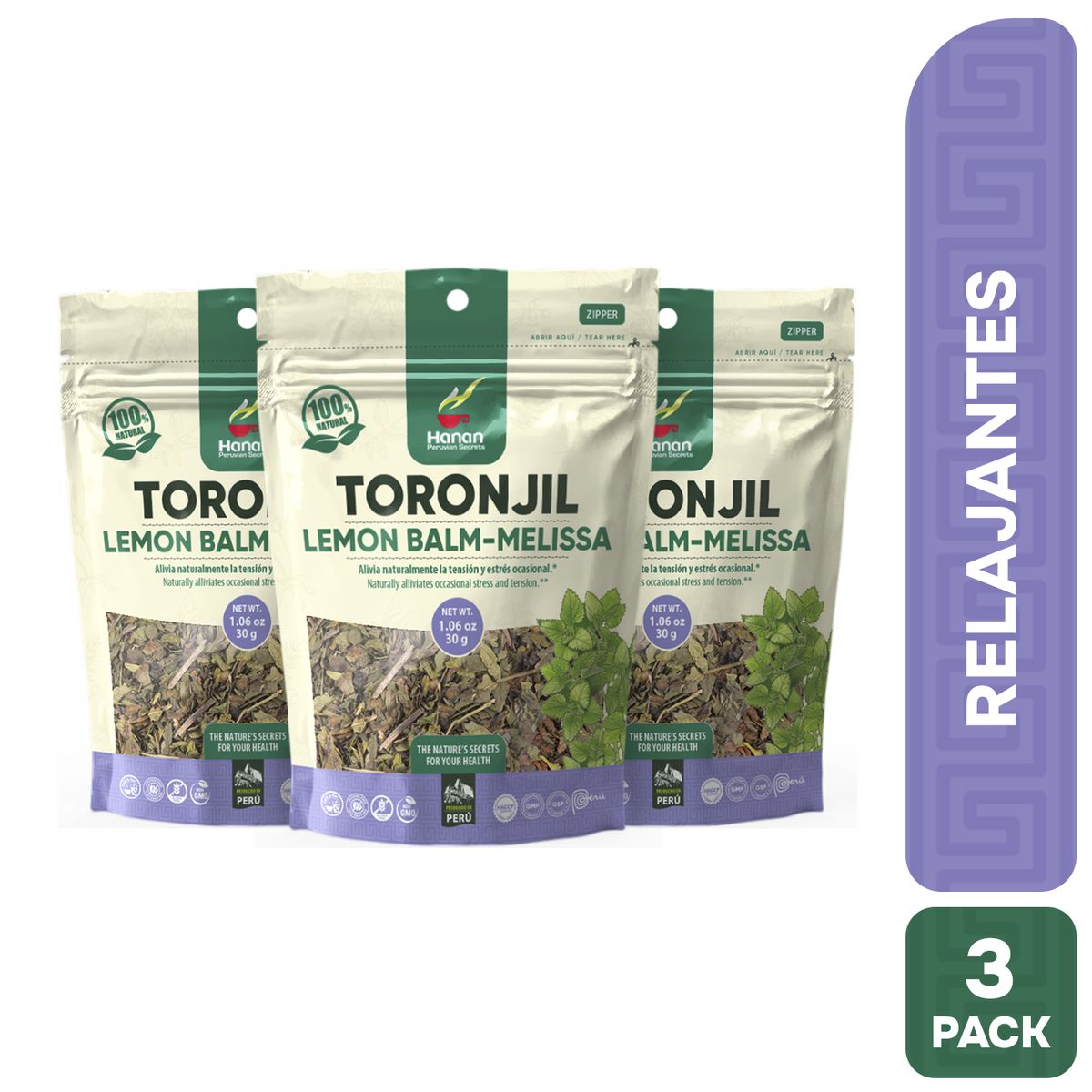 HANAN PERUVIAN SECRETS - Toronjil Infusión Hanan Tripack 30g