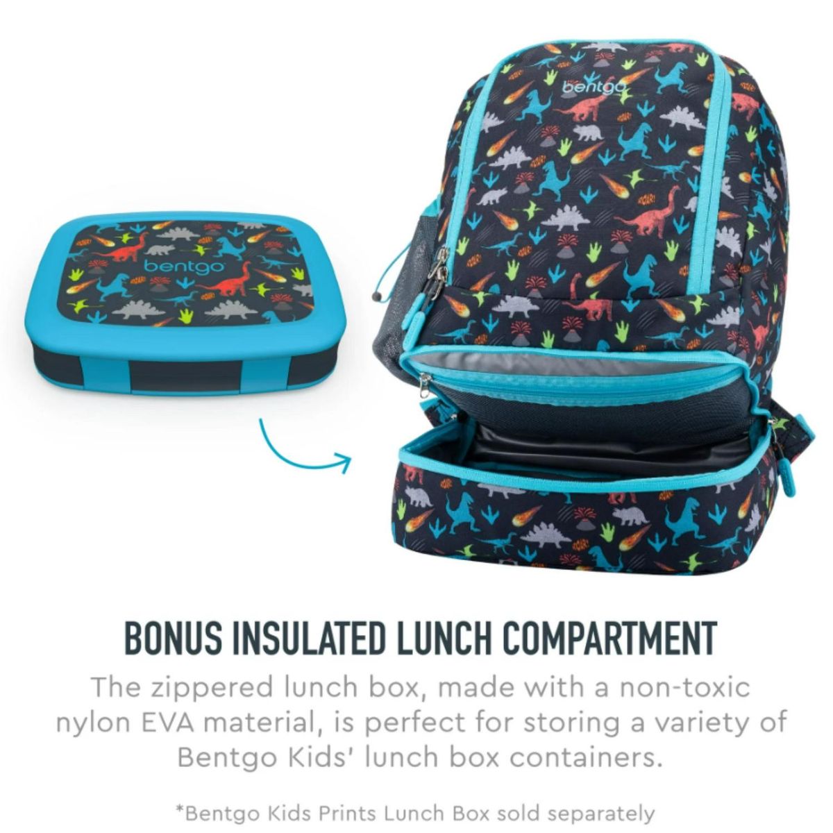 BENTGO - Mochila Bentgo Kids 2 en 1 - Dinosaurios