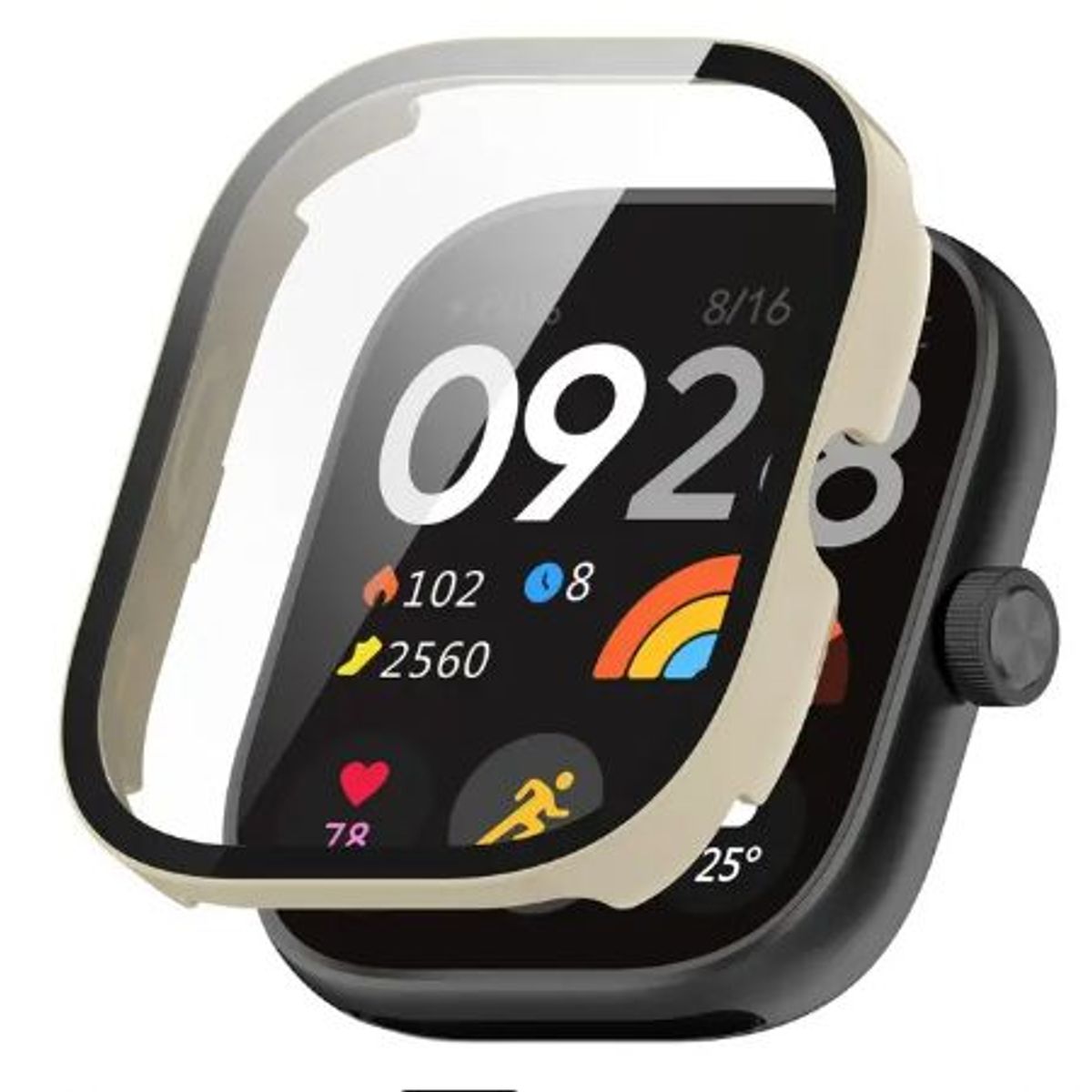 GENERICO - Bumper con Vidrio incorporado para Redmi Watch 4 - Beige