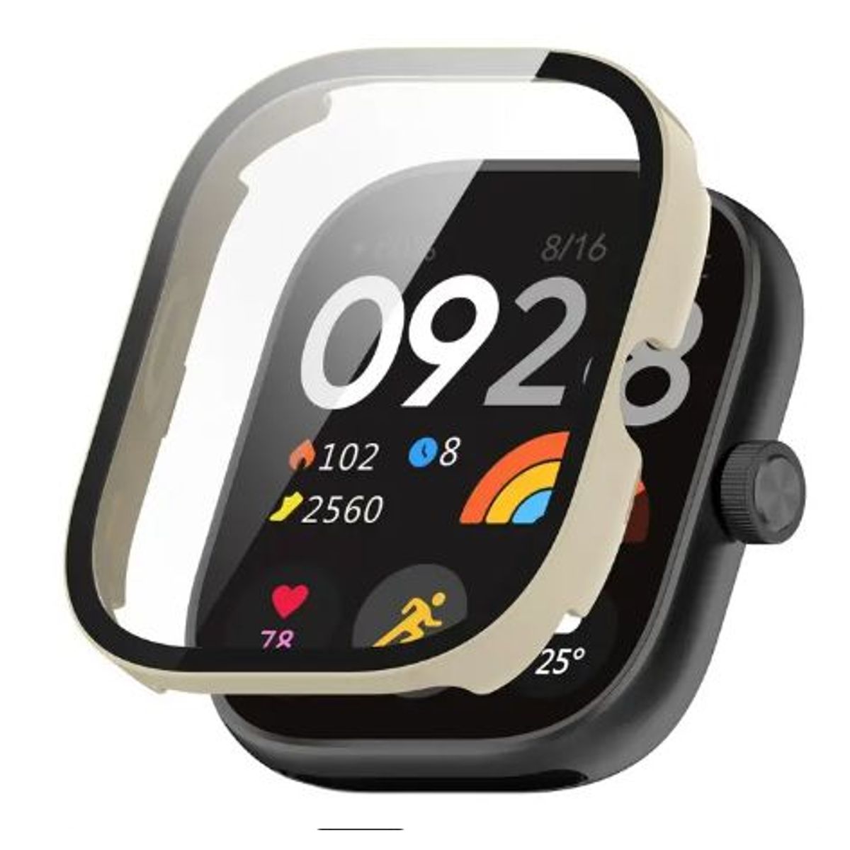 GENERICO - Bumper con Vidrio incorporado para Redmi Watch 4 - Beige