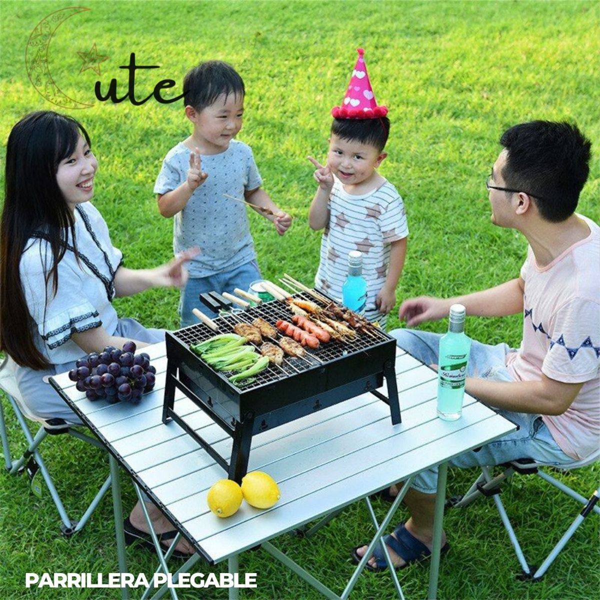 GENERICO - PARRILLA PLEGABLE PORTÁTIL