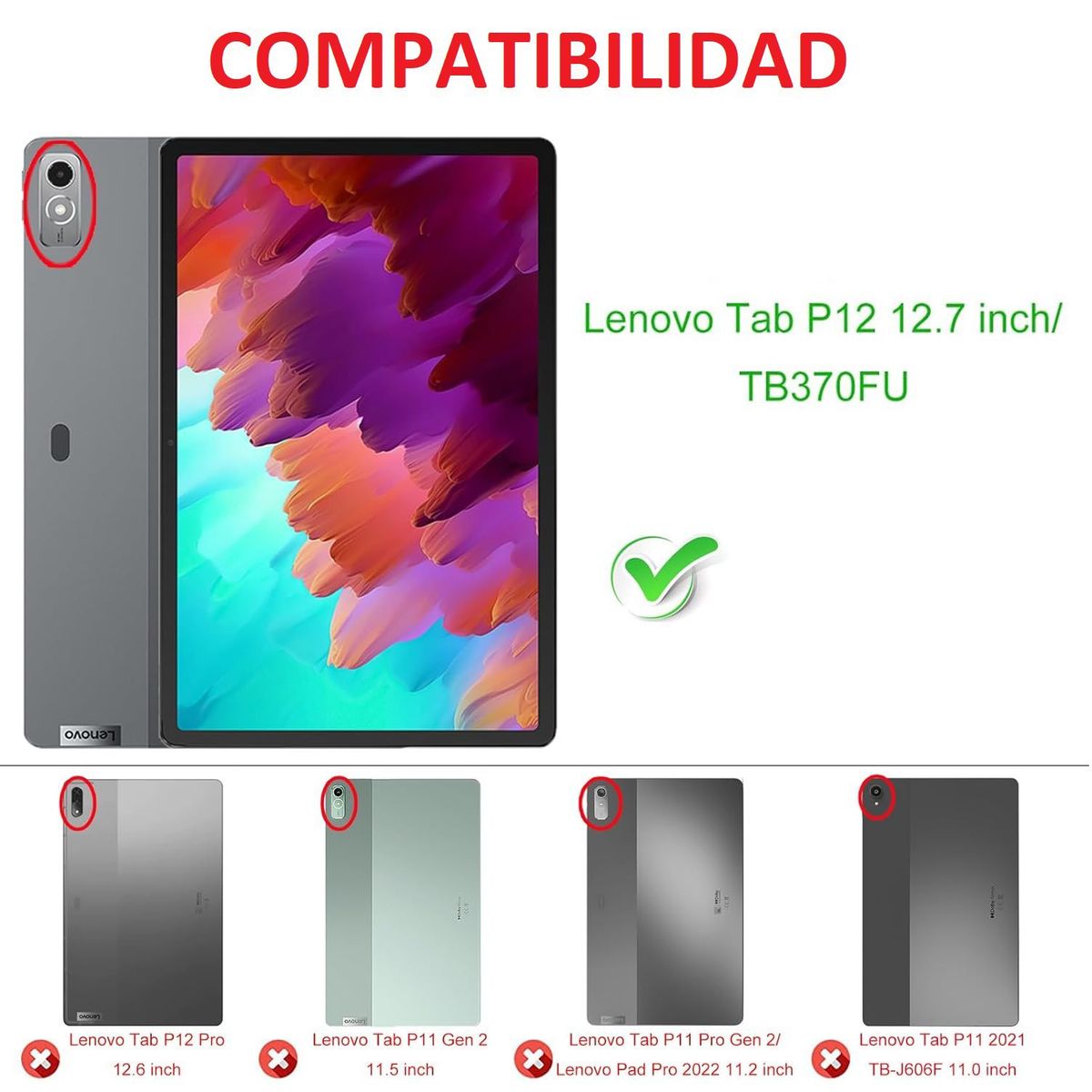 GENERICO - Mica de Vidrio Templado Lamina para Lenovo Tab P12 12.7" 2023 TB370FU