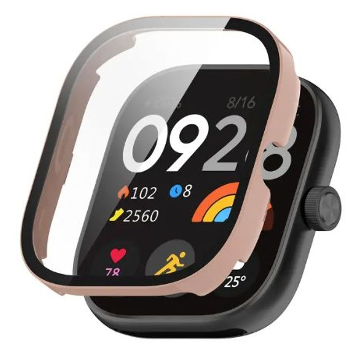 GENERICO - Bumper con Vidrio incorporado para Redmi Watch 4 - Rosado