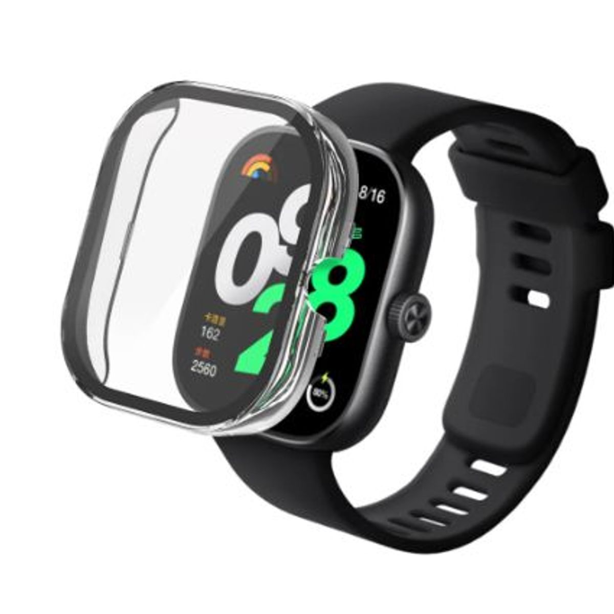 GENERICO - Bumper con Vidrio incorporado para Redmi Watch 4 - Transparente