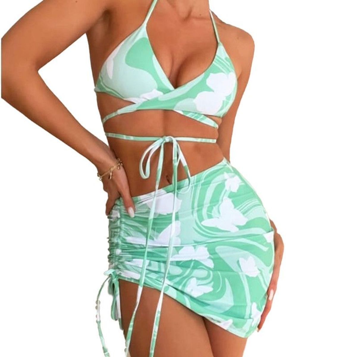 GENERICO - Conjunto de Bikini y Falda Verdiana