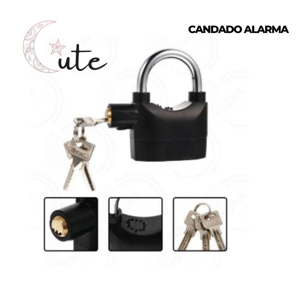 GENERICO - CANDADO ALARMA NEGRO