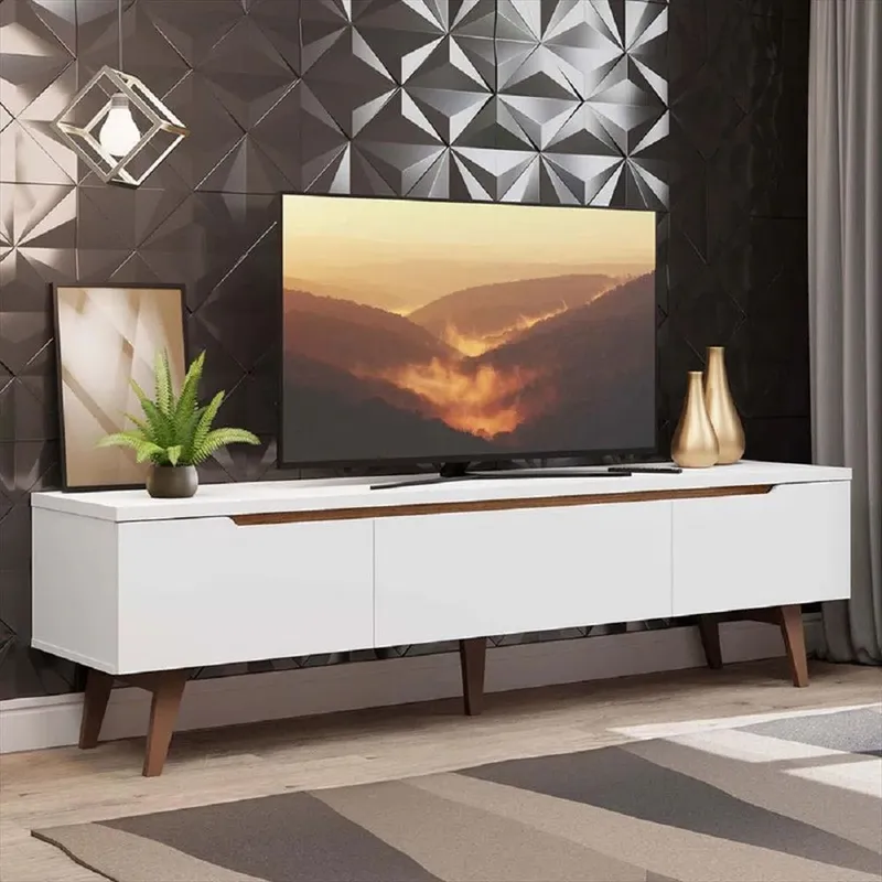 TU MESITA - Mueble para TV 2 puertas 1 cajón Topacio Color Blanco TU MESITA