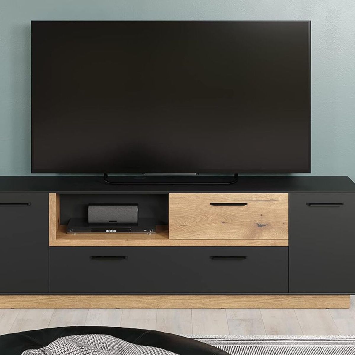 TU MESITA - Mesa de Tv Moderna Merlina color NegroMarrón TU MESITA