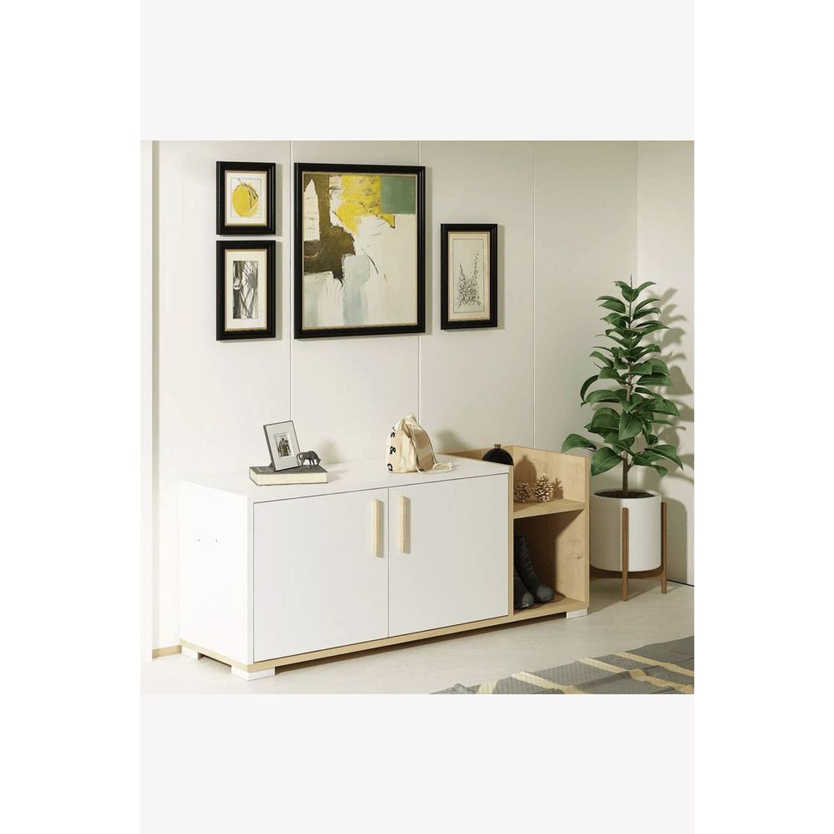 TU MESITA - Mesa multiusos 2 puertas Chivas color Blanco/Haya TU MESITA