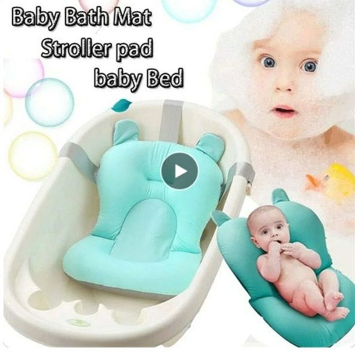 GENERICO - Cojín antideslizante para Baño de Bebes Celeste