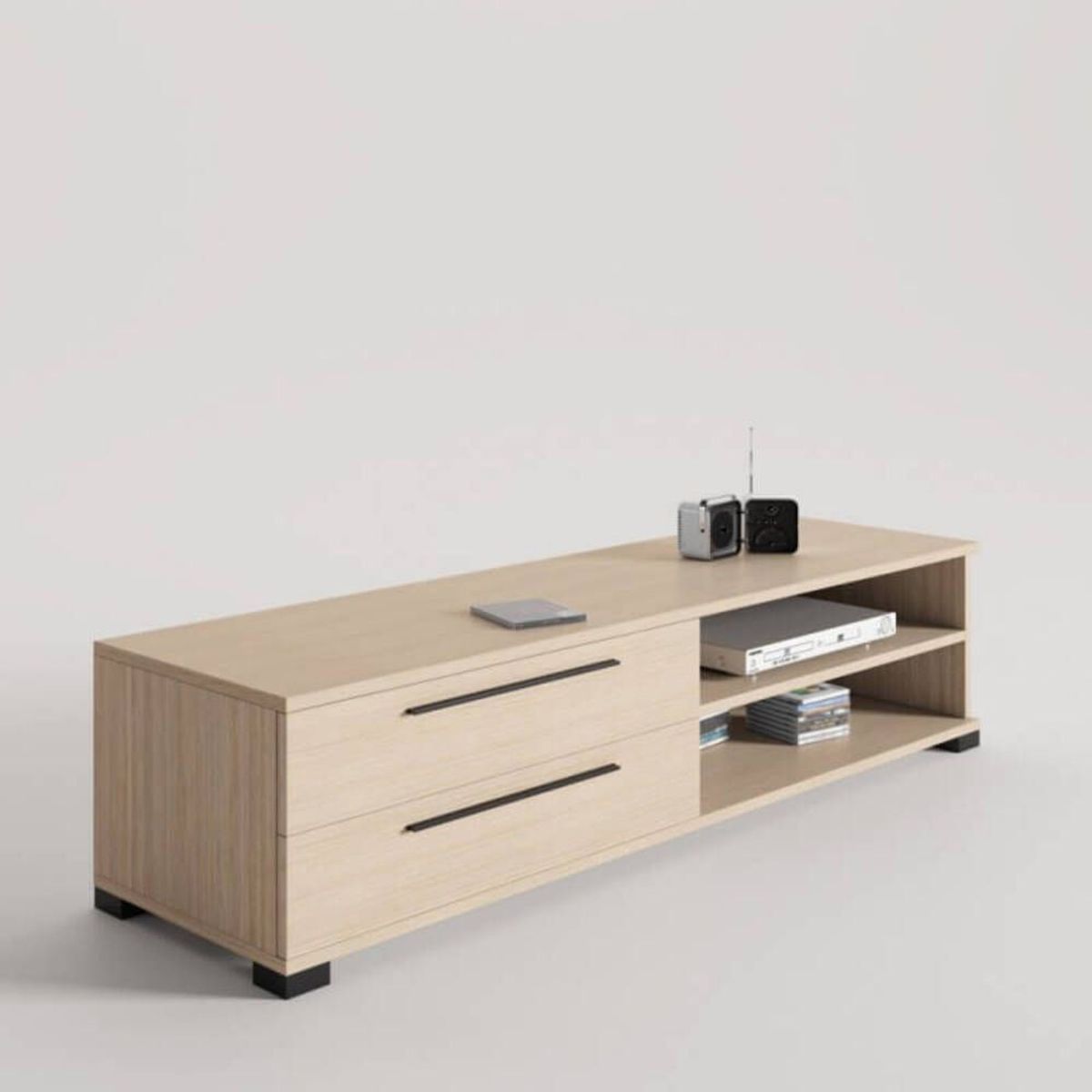 TU MESITA - Mueble para TV 2 cajones Greco color Haya TU MESITA