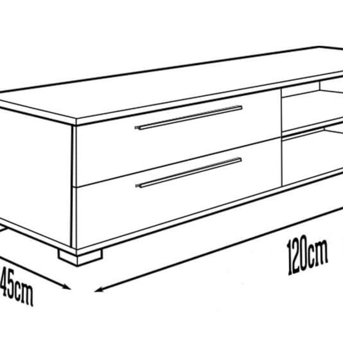 TU MESITA - Mueble para TV 2 cajones Greco color Haya TU MESITA