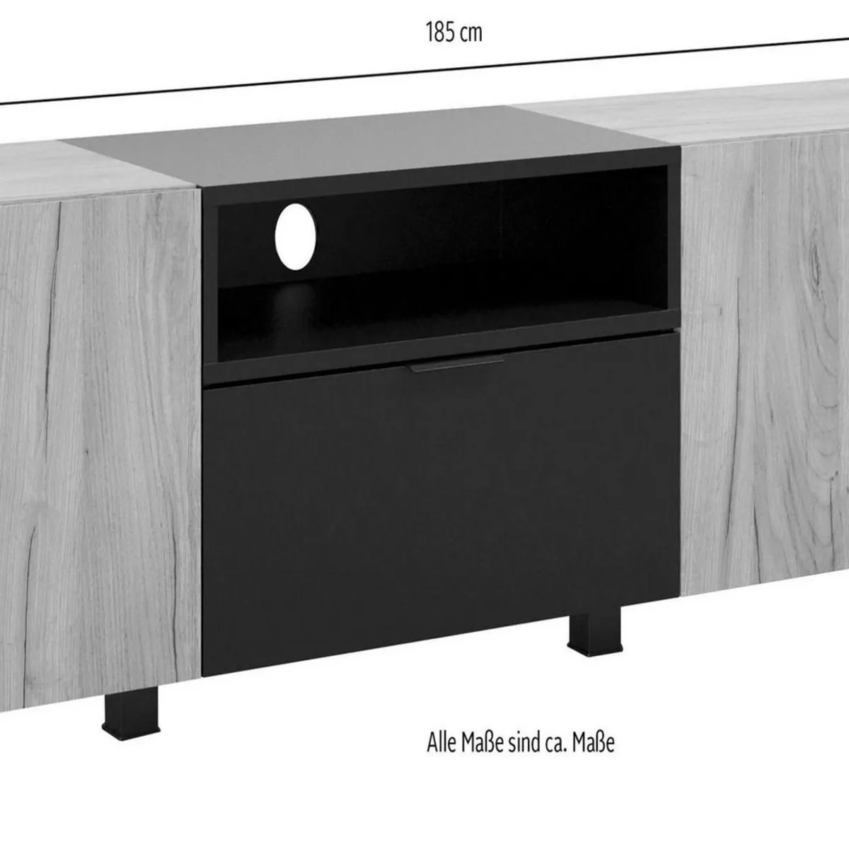 TU MESITA - Mueble para TV Atlas color Macadamia/Negro TU MESITA