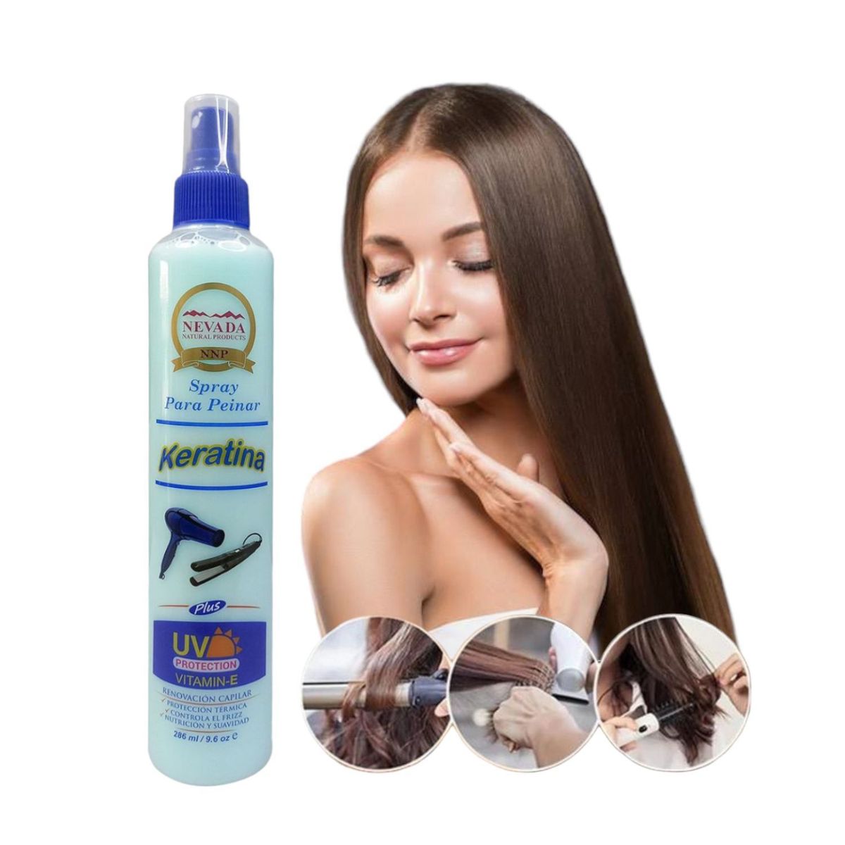 NEVADA NATURAL PRODUCTS - Spray Para Peinar con Protección Térmica - Keratina