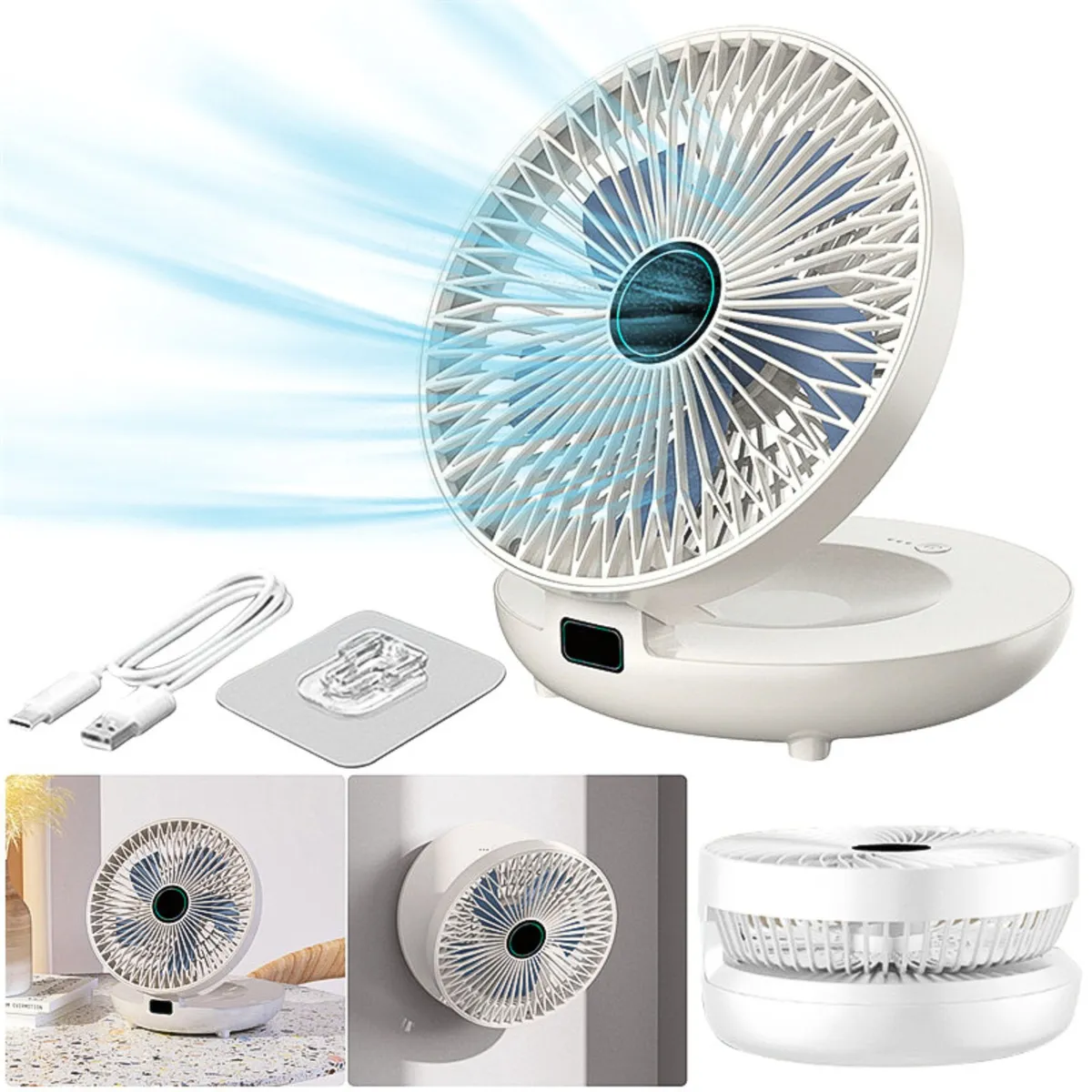 GENERICO - Ventilador Portátil Recargable Blanco