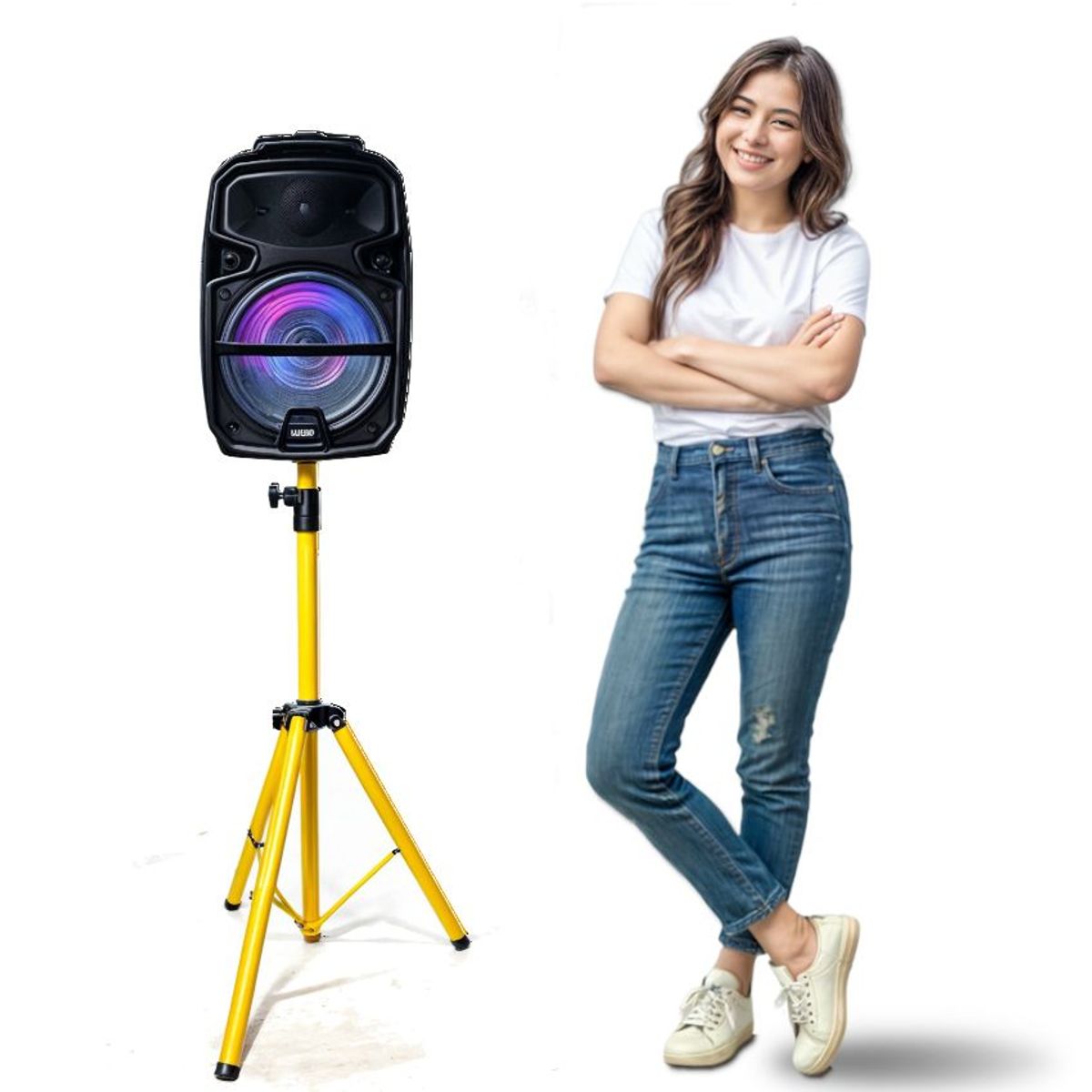 GENERICO - Trípode Soporte Parlante Pedestal Metálico Ajustable 150cm