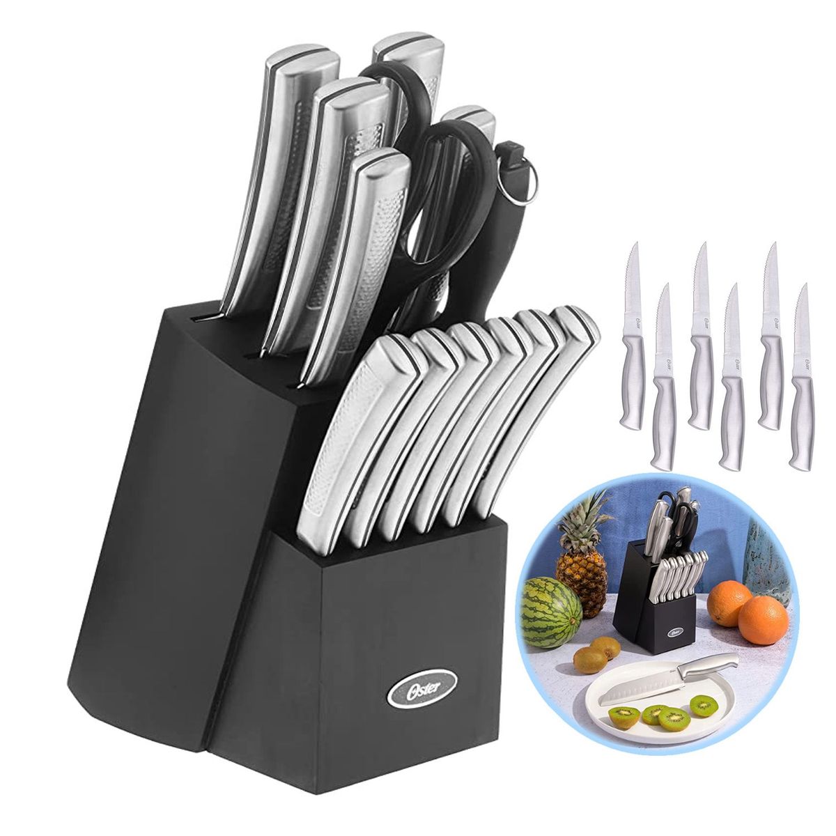 OSTER - Juego de Cuchillos WELLISFORD 14P Acero Base