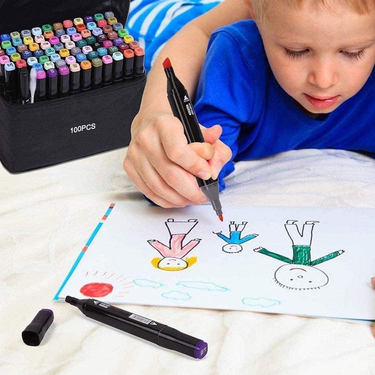 GENERICO - Set Plumones Touch Doble Punta Para Colorear 168 pcs