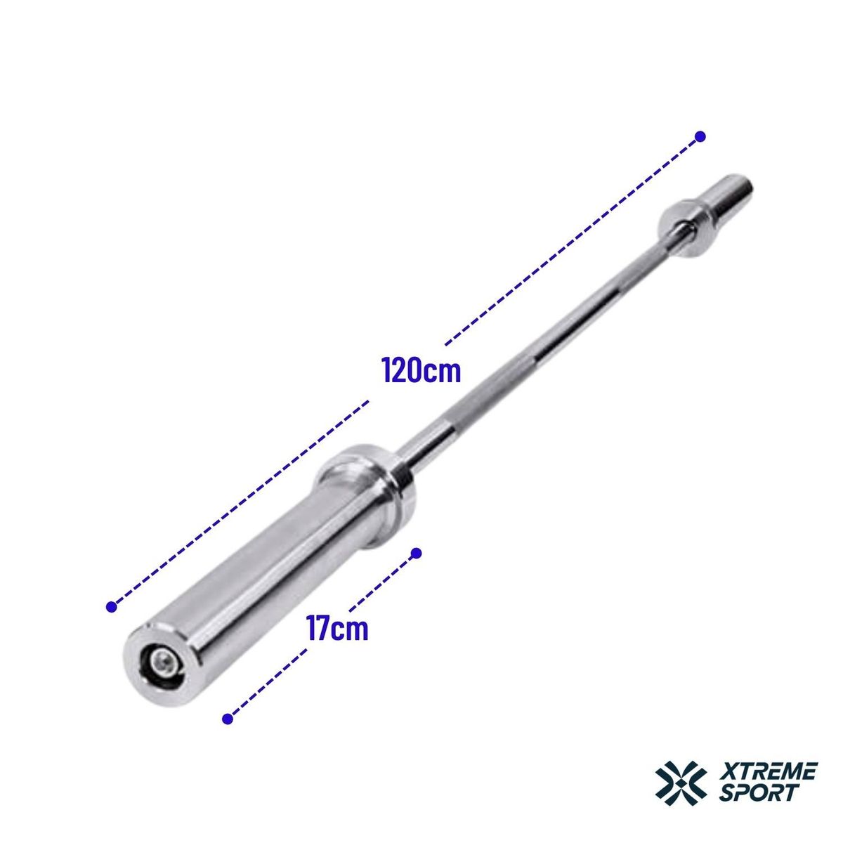 XTREME SPORT - Barra Olimpica Recta  120cm + Seguros